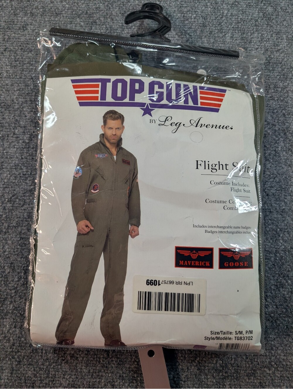 Top Gun Flight Suit Costume by Leg Avenues Size S/M Halloween
